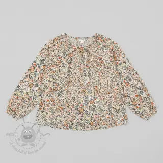 Muślin double gauze Oldstyle flowers white digital print