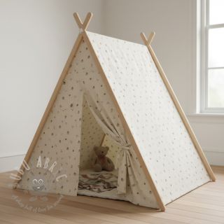 Muślin double gauze Flowers SIMPLY NATURAL digital print ORGANIC