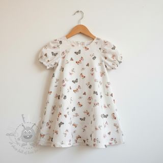 Muślin double gauze Butterflies white digital print