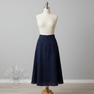 Muślin double gauze EMBROIDERY Flowers navy