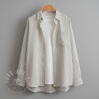 Muślin double gauze YARN DYED Thin strip navy