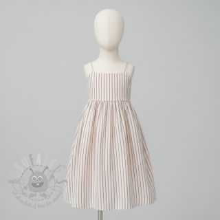 Muślin double gauze YARN DYED Thin strip mauve