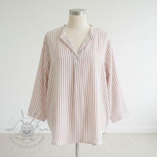 Muślin double gauze YARN DYED Thin strip mauve