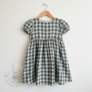 Muślin double gauze Double sided CHECKS MINI cyan