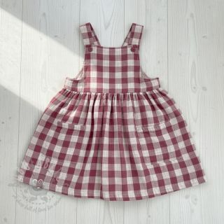 Muślin double gauze Double sided CHECKS MINI rosewood