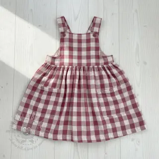 Muślin double gauze Double sided CHECKS MINI rosewood