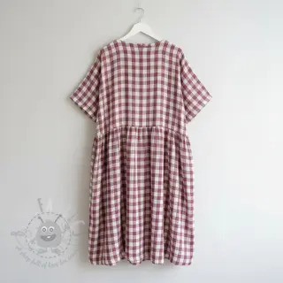Muślin double gauze Double sided CHECKS MINI rosewood
