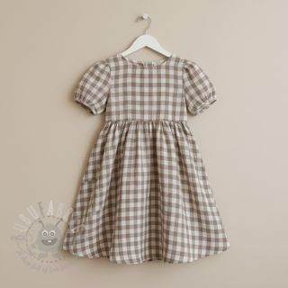 Muślin double gauze Double sided CHECKS MINI sand