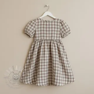 Muślin double gauze Double sided CHECKS MINI sand