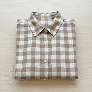 Muślin double gauze Double sided CHECKS MINI sand