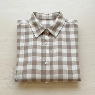 Muślin double gauze Double sided CHECKS MINI sand