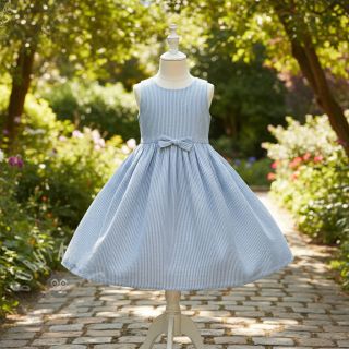 Muślin double gauze YARN DYED Stripes light blue