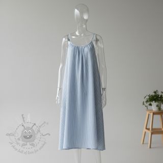 Muślin double gauze YARN DYED Stripes light blue