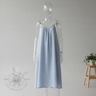 Muślin double gauze YARN DYED Stripes light blue