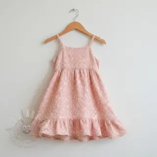 Muślin double gauze JACQUARD Dots pink