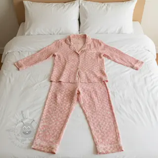 Muślin double gauze JACQUARD Dots pink