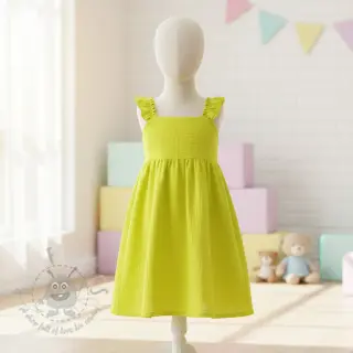 Muślin double gauze NEON YELLOW ORGANIC