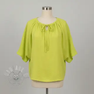 Muślin double gauze NEON YELLOW ORGANIC