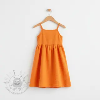 Muślin double gauze NEON ORANGE ORGANIC