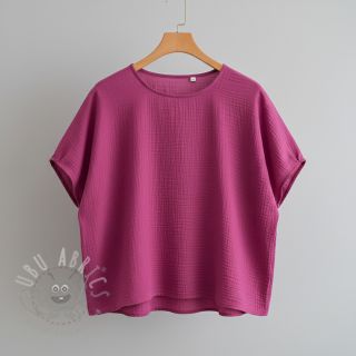 Muślin double gauze cerise ORGANIC