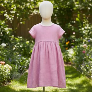 Muślin double gauze light pink ORGANIC