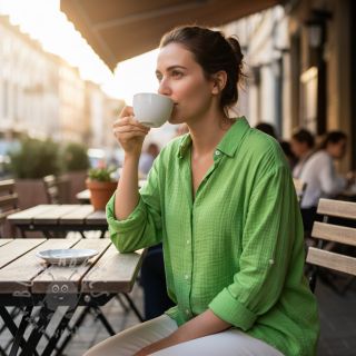 Muślin double gauze neon lime