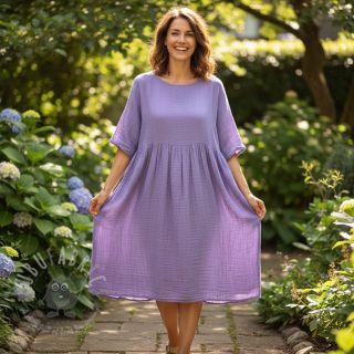 Muślin double gauze lavender