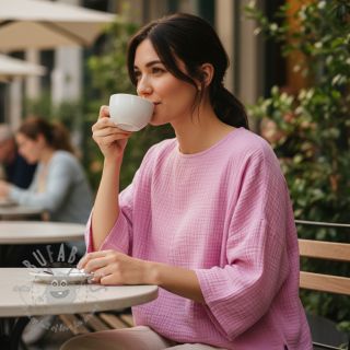 Muślin double gauze light pink