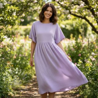 Muślin double gauze bright violet