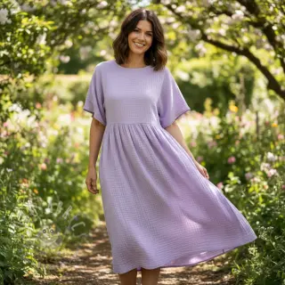 Muślin double gauze bright violet