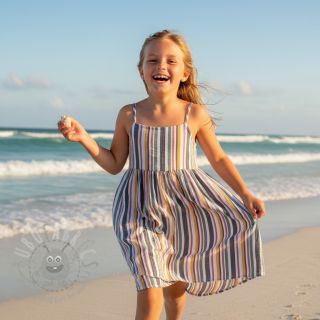 Muślin double gauze yarn dyed Stripe purple