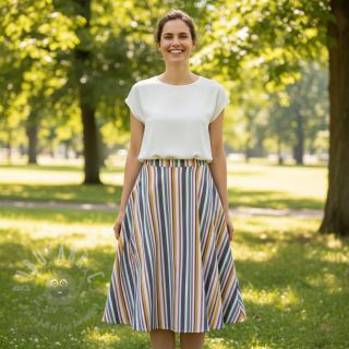 Muślin double gauze yarn dyed Stripe purple