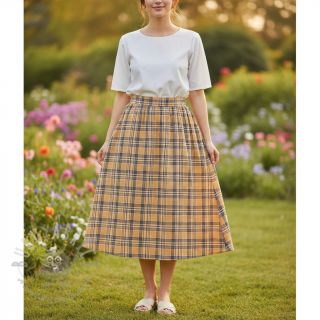 Muślin double gauze Double sided CHECKS multicolour brown