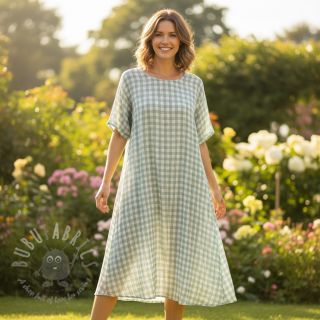 Muślin double gauze Double sided CHECKS MINI nile