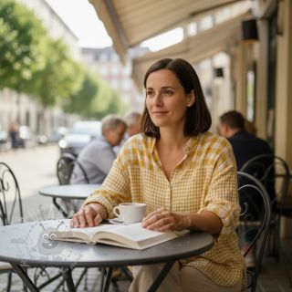 Muślin double gauze Double sided CHECKS MINI ochre