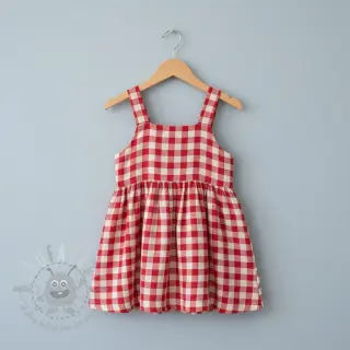 Muślin double gauze Double sided CHECKS MINI red