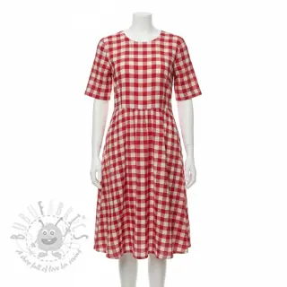 Muślin double gauze Double sided CHECKS MINI red