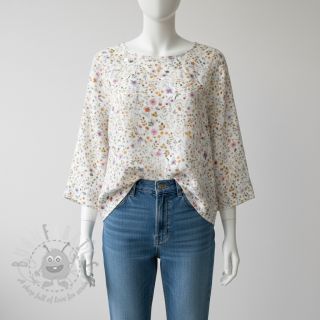 Muślin double gauze Lovely meadow white