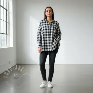 Muślin double gauze Double sided CHECKS MINI black