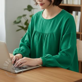 Muślin double gauze hunter green