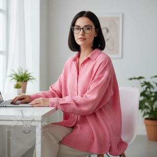 Muślin double gauze pink ORGANIC