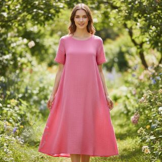 Muślin double gauze pink ORGANIC