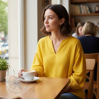 Muślin double gauze lemon ORGANIC