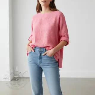 Muślin double gauze pink