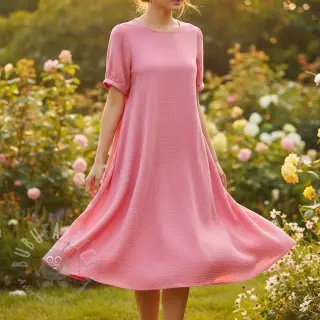 Muślin double gauze pink