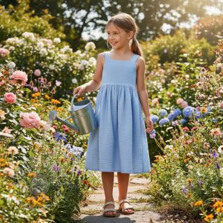 Muślin double gauze blue heaven ORGANIC