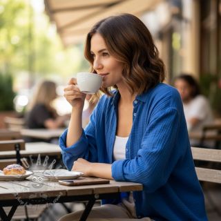 Muślin double gauze cobalt