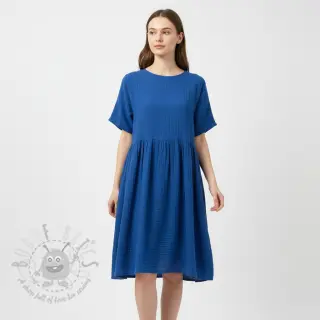 Muślin double gauze cobalt ORGANIC