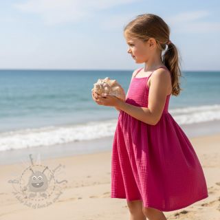 Muślin double gauze fuchsia ORGANIC