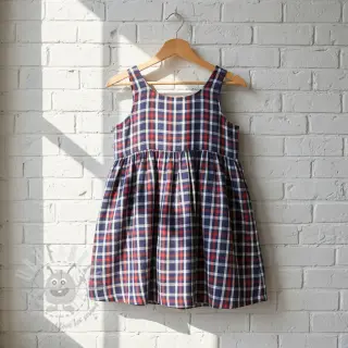 Muślin double gauze Double sided Checks navy